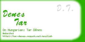 denes tar business card